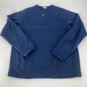 Nike Therma-FIT Men's Navy Blue Long Sleeve Athletic Pullover Top XL